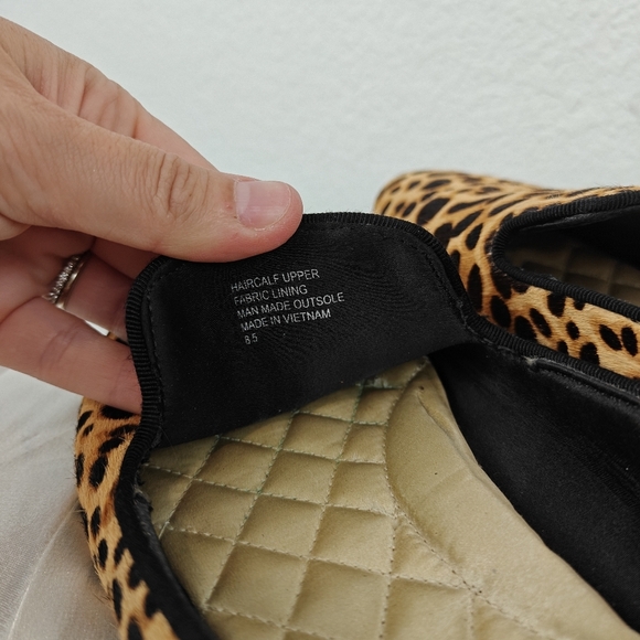 Birdies The Starling Leopard Slip On Genuine Calf hair Loafers Size 8.5 Women's - Picture 14 of 14